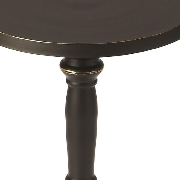 HomeRoots 22" Vintage Black Aluminum Round End Table with Sculpted Pedestal Base - Perfect for Any Room! 634862