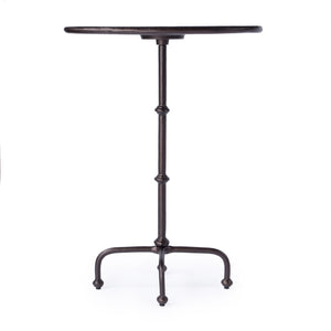 HomeRoots 20" Sleek Black Oval Aluminum Outdoor Side Table – Durable, Low-Maintenance, Modern Design for Patios 634863