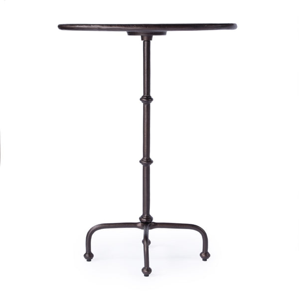 HomeRoots 20" Sleek Black Oval Aluminum Outdoor Side Table – Durable, Low-Maintenance, Modern Design for Patios 634863