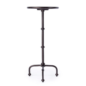 HomeRoots 20" Sleek Black Oval Aluminum Outdoor Side Table – Durable, Low-Maintenance, Modern Design for Patios 634863