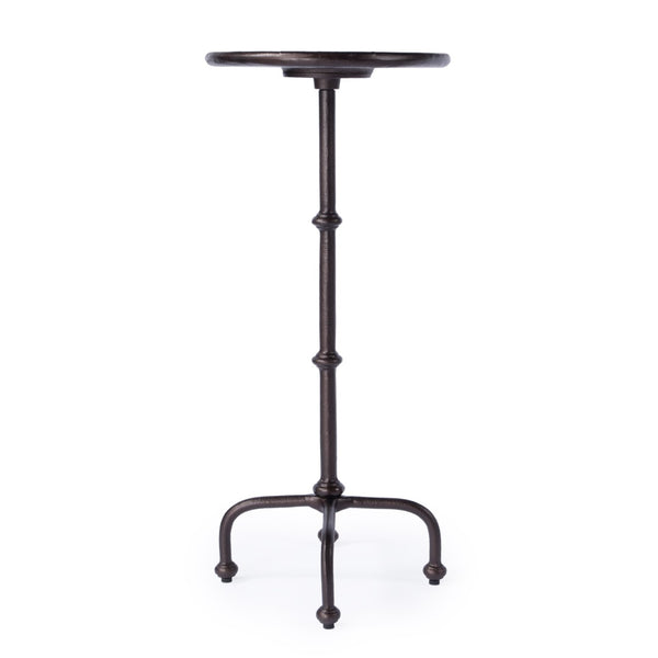 HomeRoots 20" Sleek Black Oval Aluminum Outdoor Side Table – Durable, Low-Maintenance, Modern Design for Patios 634863