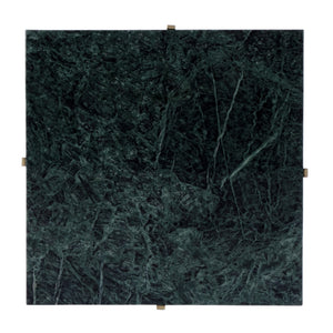 HomeRoots 21" Chic Green Marble & Gold Iron Square End Table - Stylish Accent for Any Room, Fully Assembled! 634866