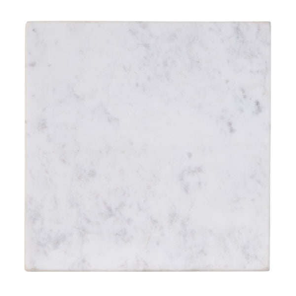 HomeRoots 21" White and Gold Marble Iron Square End Table - Rustic Elegance for Modern Living Spaces 634867