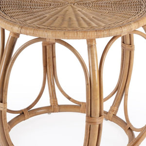 HomeRoots 24" Natural Rattan Round Drum End Table – Bohemian Chic, Lightweight, Versatile Accent for Any Space 634870