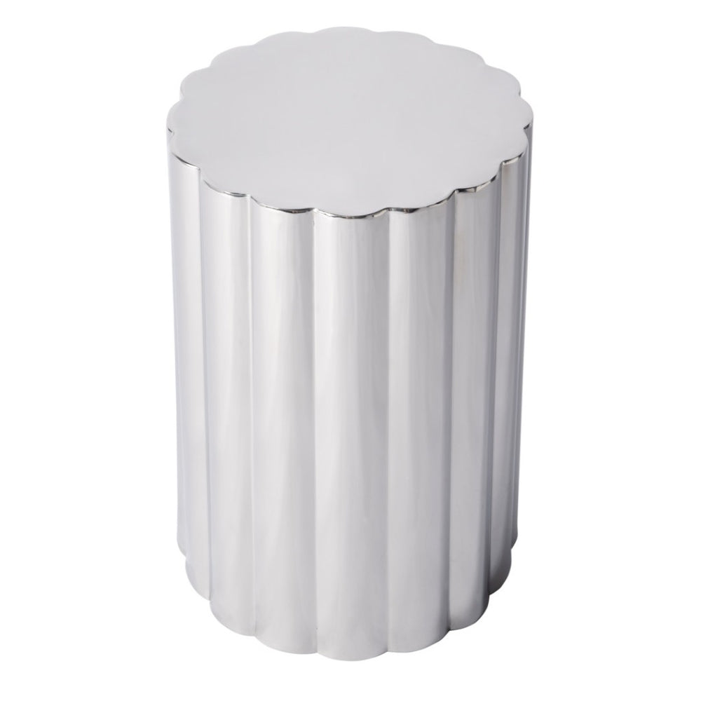 HomeRoots 18" Silver Stainless Steel End Table - Modern Compact Design for Small Spaces & Versatile Use 634872