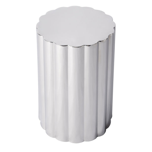 HomeRoots 18" Silver Stainless Steel End Table - Modern Compact Design for Small Spaces & Versatile Use 634872