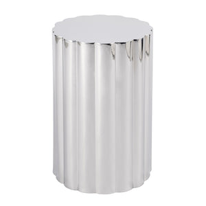 HomeRoots 18" Silver Stainless Steel End Table - Modern Compact Design for Small Spaces & Versatile Use 634872