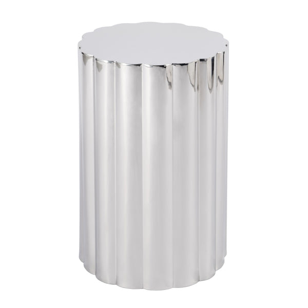 HomeRoots 18" Silver Stainless Steel End Table - Modern Compact Design for Small Spaces & Versatile Use 634872