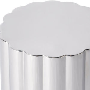 HomeRoots 18" Silver Stainless Steel End Table - Modern Compact Design for Small Spaces & Versatile Use 634872