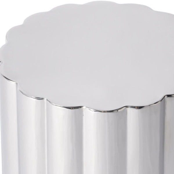 HomeRoots 18" Silver Stainless Steel End Table - Modern Compact Design for Small Spaces & Versatile Use 634872