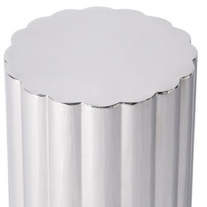 HomeRoots 18" Silver Stainless Steel End Table - Modern Compact Design for Small Spaces & Versatile Use 634872