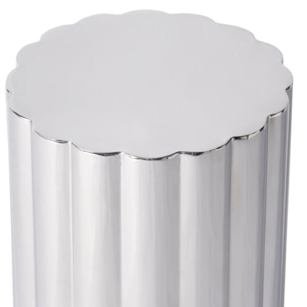 HomeRoots 18" Silver Stainless Steel End Table - Modern Compact Design for Small Spaces & Versatile Use 634872