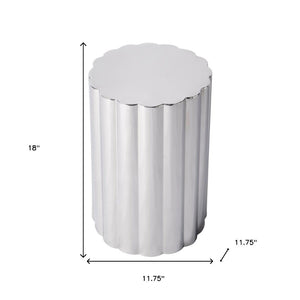 HomeRoots 18" Silver Stainless Steel End Table - Modern Compact Design for Small Spaces & Versatile Use 634872