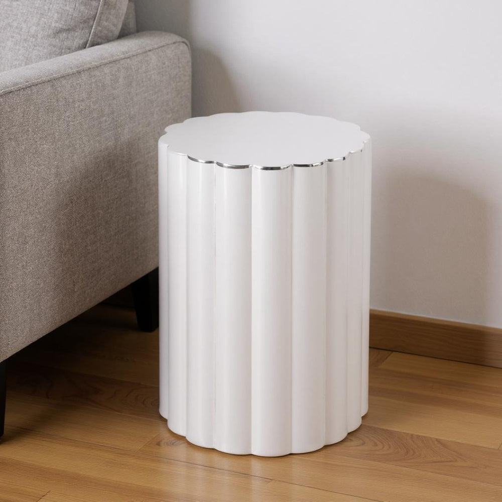 HomeRoots 18" Silver Stainless Steel End Table - Modern Compact Design for Small Spaces & Versatile Use 634872