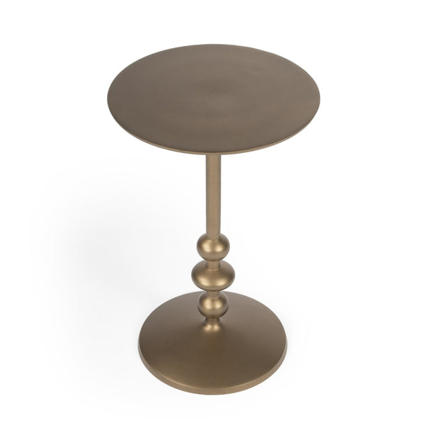 HomeRoots 19" Handcrafted Bronze Aluminum Pedestal End Table - Stylish Accent for Small Spaces & Entryways 634873