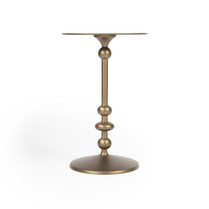 HomeRoots 19" Handcrafted Bronze Aluminum Pedestal End Table - Stylish Accent for Small Spaces & Entryways 634873