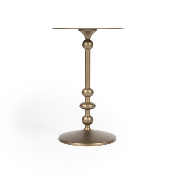 HomeRoots 19" Handcrafted Bronze Aluminum Pedestal End Table - Stylish Accent for Small Spaces & Entryways 634873