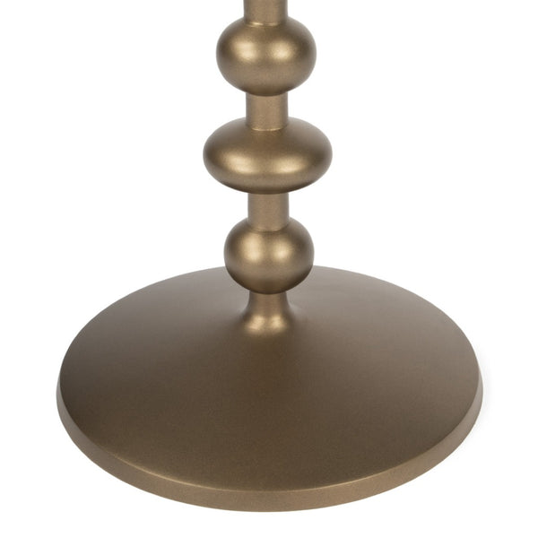 HomeRoots 19" Handcrafted Bronze Aluminum Pedestal End Table - Stylish Accent for Small Spaces & Entryways 634873