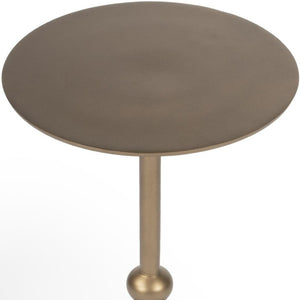 HomeRoots 19" Handcrafted Bronze Aluminum Pedestal End Table - Stylish Accent for Small Spaces & Entryways 634873