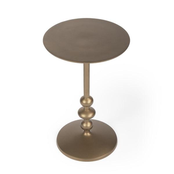 HomeRoots 19" Handcrafted Bronze Aluminum Pedestal End Table - Stylish Accent for Small Spaces & Entryways 634873