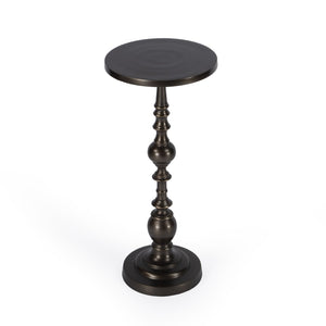 HomeRoots 23" Elegant Bronze Metal Round Pedestal End Table – Versatile Design for Living Room & Bedroom Use 634874