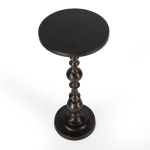 HomeRoots 23" Elegant Bronze Metal Round Pedestal End Table – Versatile Design for Living Room & Bedroom Use 634874