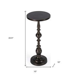 HomeRoots 23" Elegant Bronze Metal Round Pedestal End Table – Versatile Design for Living Room & Bedroom Use 634874