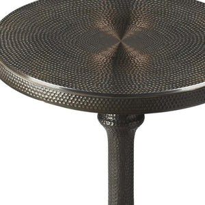 HomeRoots 24" Bronze Metal Pedestal End Table - Sleek, Stylish, and Versatile Accent for Any Space Decor 634875
