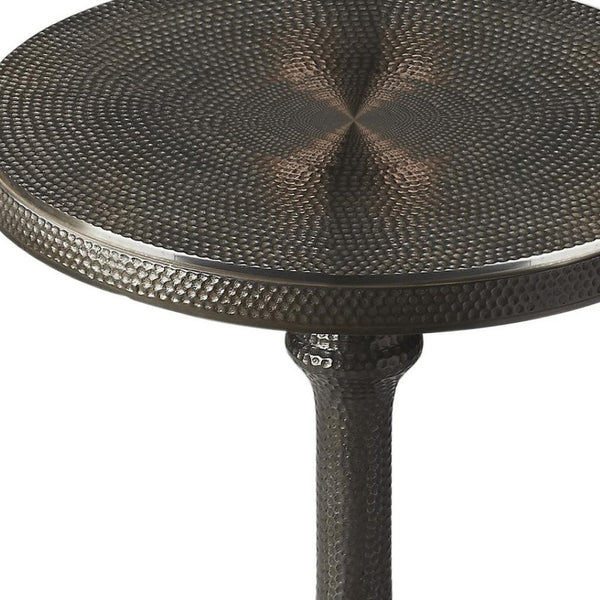 HomeRoots 24" Bronze Metal Pedestal End Table - Sleek, Stylish, and Versatile Accent for Any Space Decor 634875