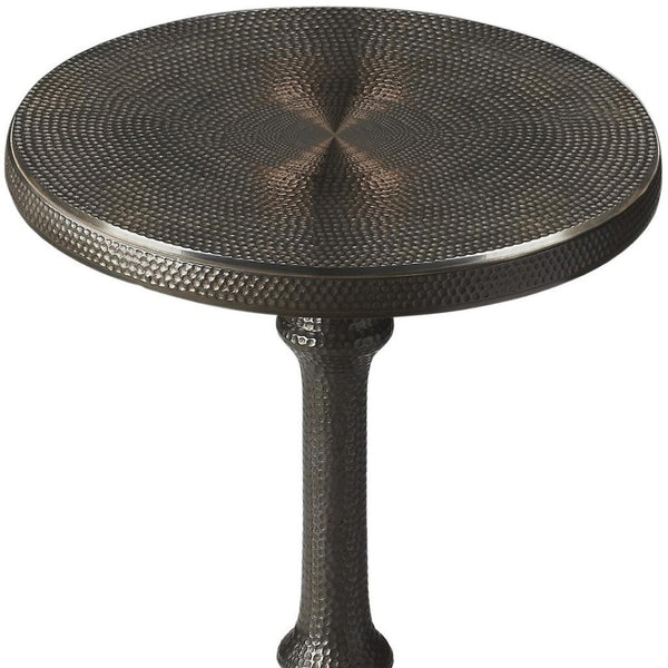 HomeRoots 24" Bronze Metal Pedestal End Table - Sleek, Stylish, and Versatile Accent for Any Space Decor 634875