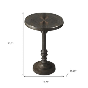 HomeRoots 24" Bronze Metal Pedestal End Table - Sleek, Stylish, and Versatile Accent for Any Space Decor 634875