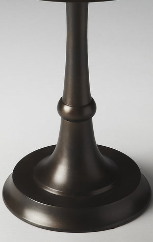 HomeRoots 22" Bronze Metal Pedestal End Table - Stylish, Compact Design for Living Rooms & Small Spaces 634877