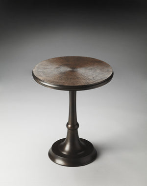 HomeRoots 22" Bronze Metal Pedestal End Table - Stylish, Compact Design for Living Rooms & Small Spaces 634877