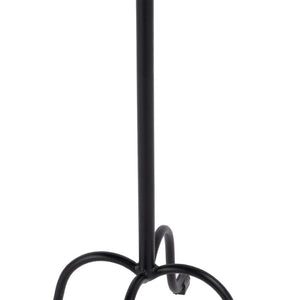 HomeRoots 25" Elegant White Marble and Black Iron Round Pedestal End Table – Perfect Accent for Any Space! 634884