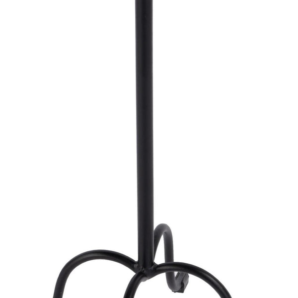 HomeRoots 25" Elegant White Marble and Black Iron Round Pedestal End Table – Perfect Accent for Any Space! 634884