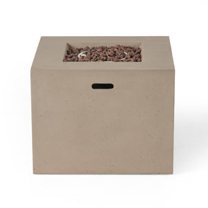 English Elm Aidan Concrete Square Fire Pit Outdoor Patio Gathering Focal Point with 40000 BTU Heat 63490.00LGRY-40K