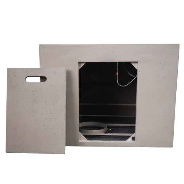 English Elm Aidan Concrete Square Fire Pit Outdoor Patio Gathering Focal Point with 40000 BTU Heat 63490.00LGRY-40K