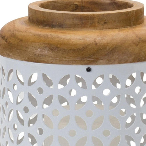 HomeRoots Set of Two Modern Geometric Metal Lantern Candle Holders for Stylish Home Décor & Gifts 634908