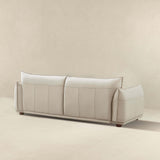 English Elm Ashcroft Furniture - Emma Mid Century Modern Luxury Cream Leather Sofa