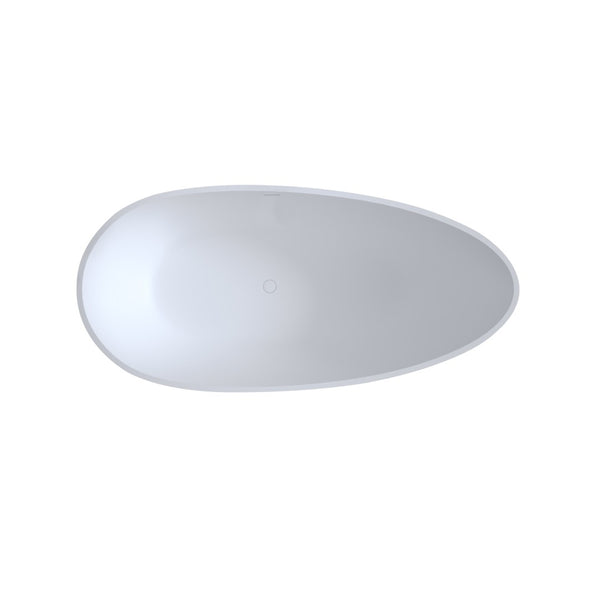 English Elm 59'' Freestanding Resin Stone Soaking Tub Sculptural Matte Finish with Overflow Drain W2753P191227