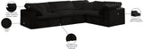 Cozy Black Velvet Modular Sectional 634Black-Sec4C Meridian Furniture