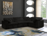 Cozy Black Velvet Modular Sectional 634Black-Sec4C Meridian Furniture