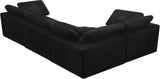 Cozy Black Velvet Modular Sectional 634Black-Sec4C Meridian Furniture