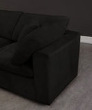 Cozy Black Velvet Modular Sectional 634Black-Sec4C Meridian Furniture