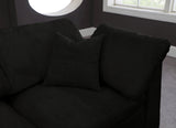 Cozy Black Velvet Modular Sectional 634Black-Sec4C Meridian Furniture