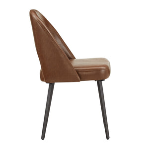 Kryston Retro Dining Chair with Curved Back Iron Legs and Upholstered Foam Seat