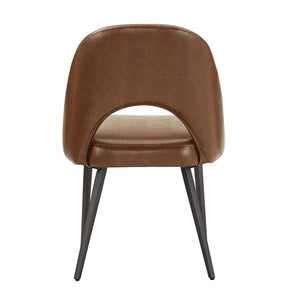 Kryston Retro Dining Chair with Curved Back Iron Legs and Upholstered Foam Seat