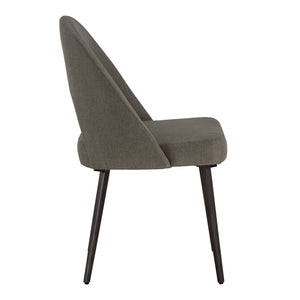 Krista Upholstered Fabric Dining Chair Set with Open Back and Iron Legs Mid Century