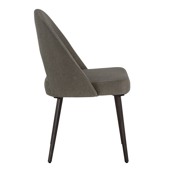 Krista Upholstered Fabric Dining Chair Set with Open Back and Iron Legs Mid Century