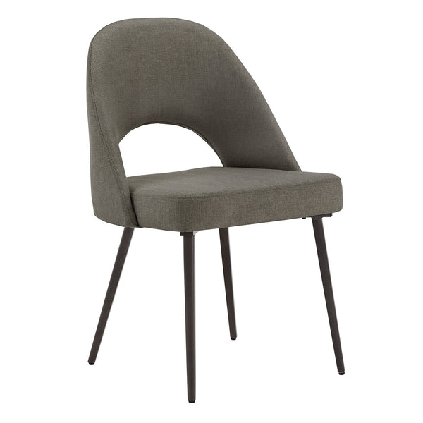 Krista Upholstered Fabric Dining Chair Set with Open Back and Iron Legs Mid Century